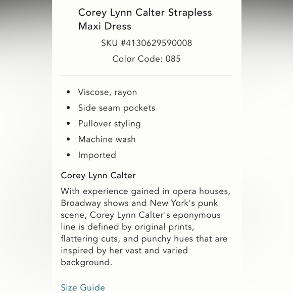 Anthropologie NWT Corey Lynn Calter Strapless Maxi Dress size L. - Picture 5 of 12